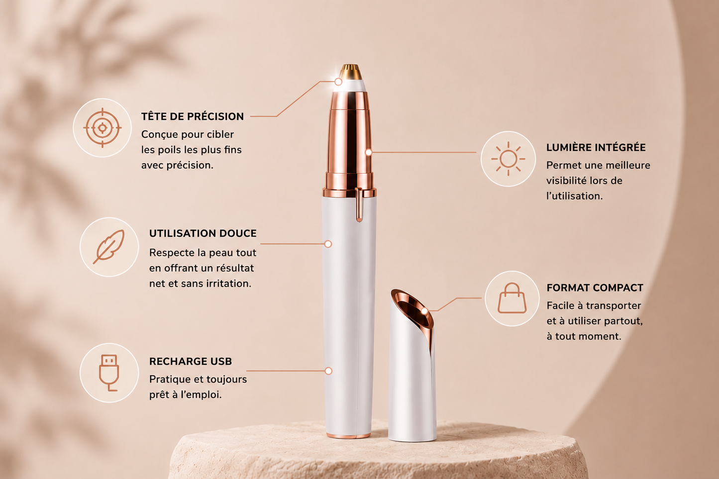 Rasoir Sourcils Électrique - DISENZE